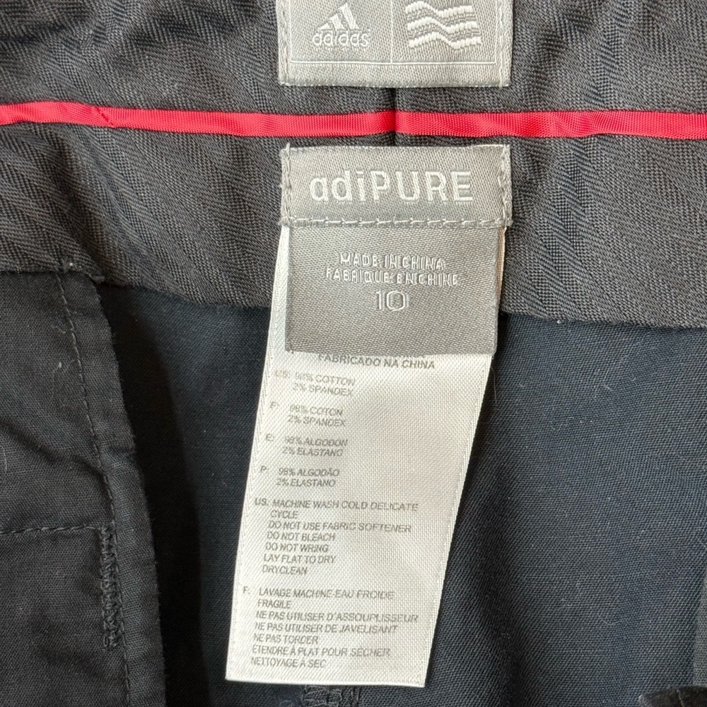 Adidas Black Stretch Ankle Pants Minimalist Athleisure Travel Golf Career - Picture 6 of 8